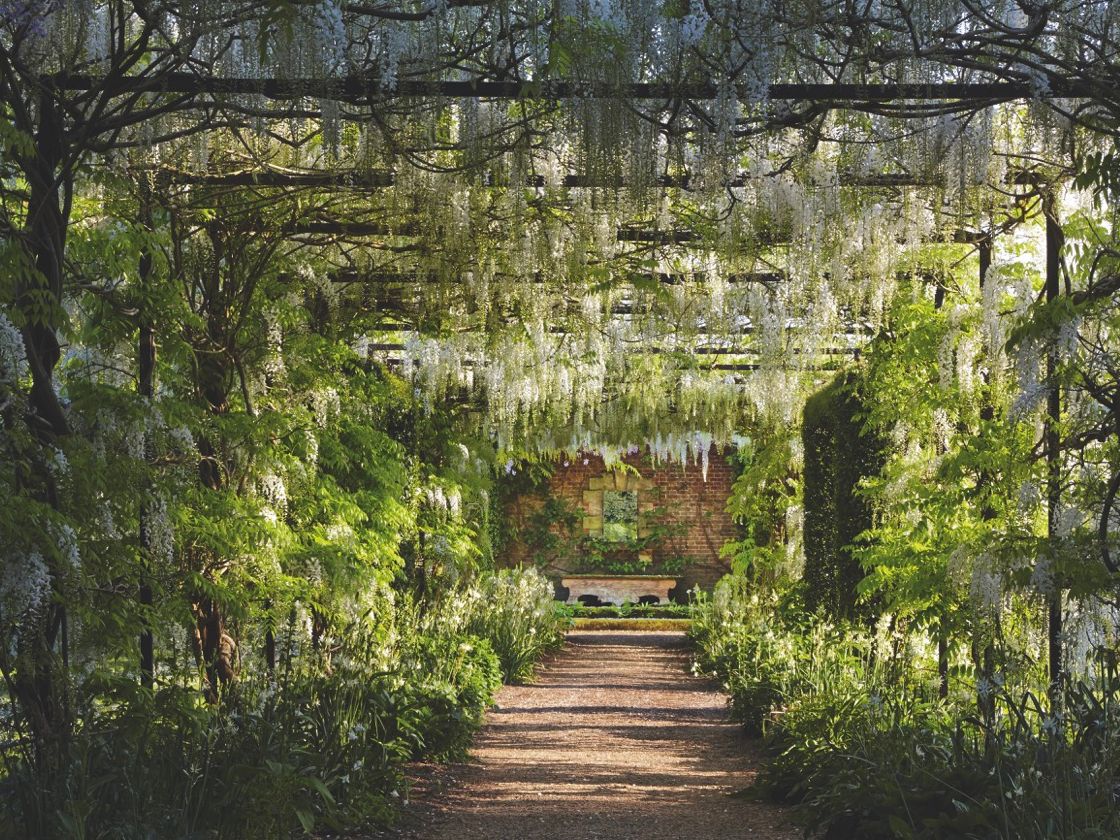 Image may contain Architecture Building House Housing Porch Garden Nature Outdoors Patio Pergola Grass and Park