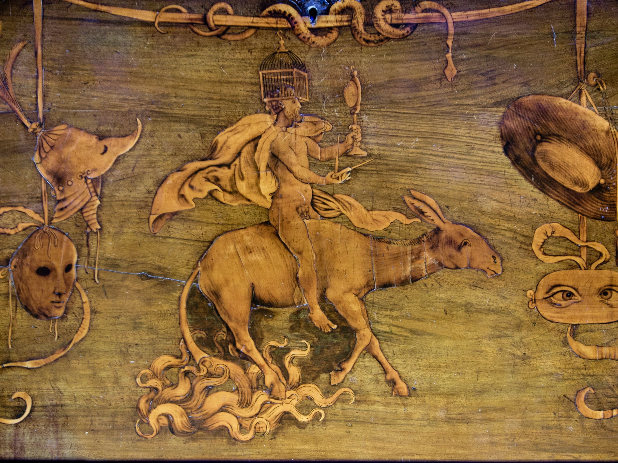 Image may contain Wood Art Painting Adult Person Animal Kangaroo and Mammal