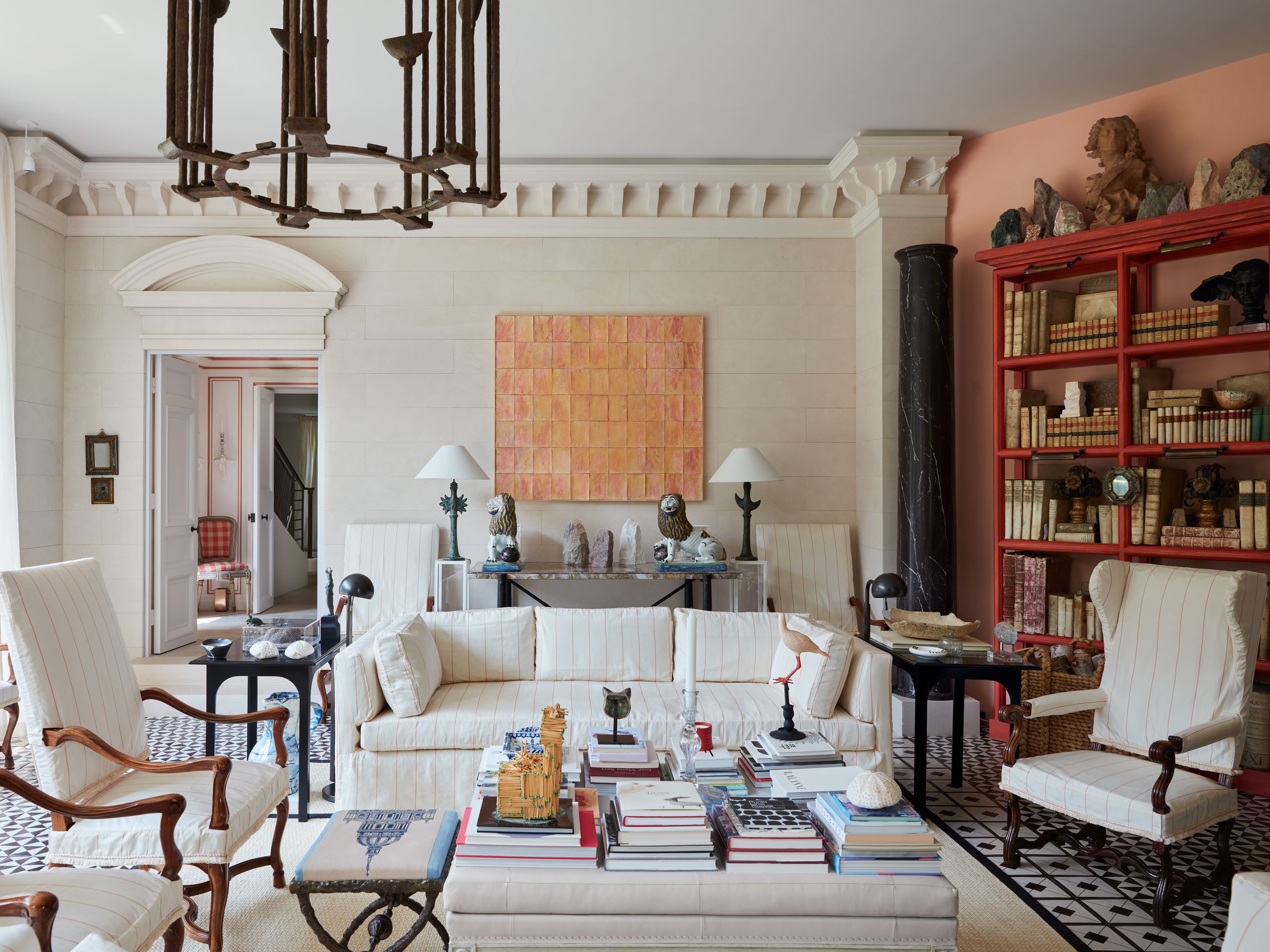 The sitting room of Jane Schulak contains Home Decor Architecture Building Furniture Indoors Living Room Room Chair...